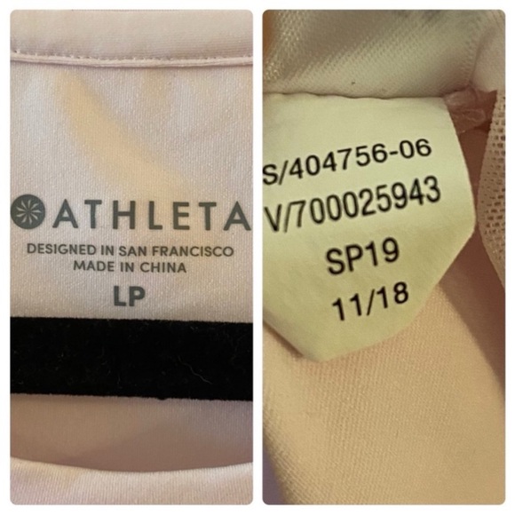 ATHLETA TOP, Size LP, Light Pink Cadence Short Sleeve Athleisure Tee, Excellent. - Picture 10 of 11